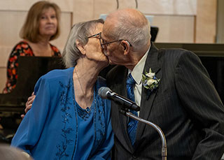 96-year-old newlyweds Carl and Doris Kruse get married after meeting at Good Samaritan Society in Olathe, KS.