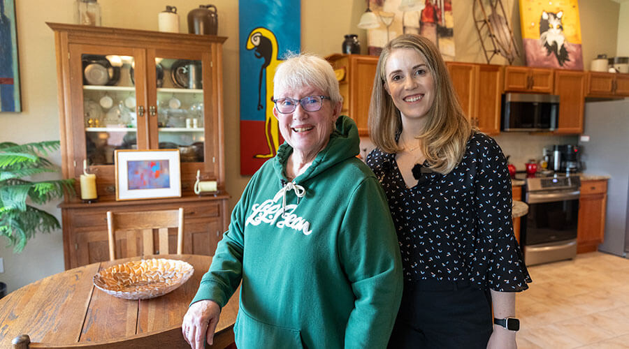 Good Samaritan Society – Loveland Village physical therapist Sara Graves and resident Diana Wade.