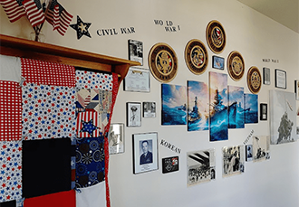 Memorabilia on the Spokane Valley veterans wall